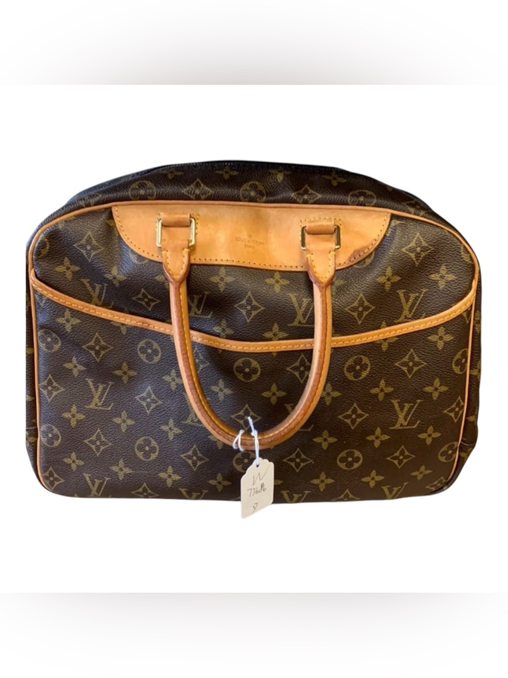Louis Vuitton Monogram Deauville Canvas Brown and Tan Top-Handle Bag vintage - Picture 1 of 9
